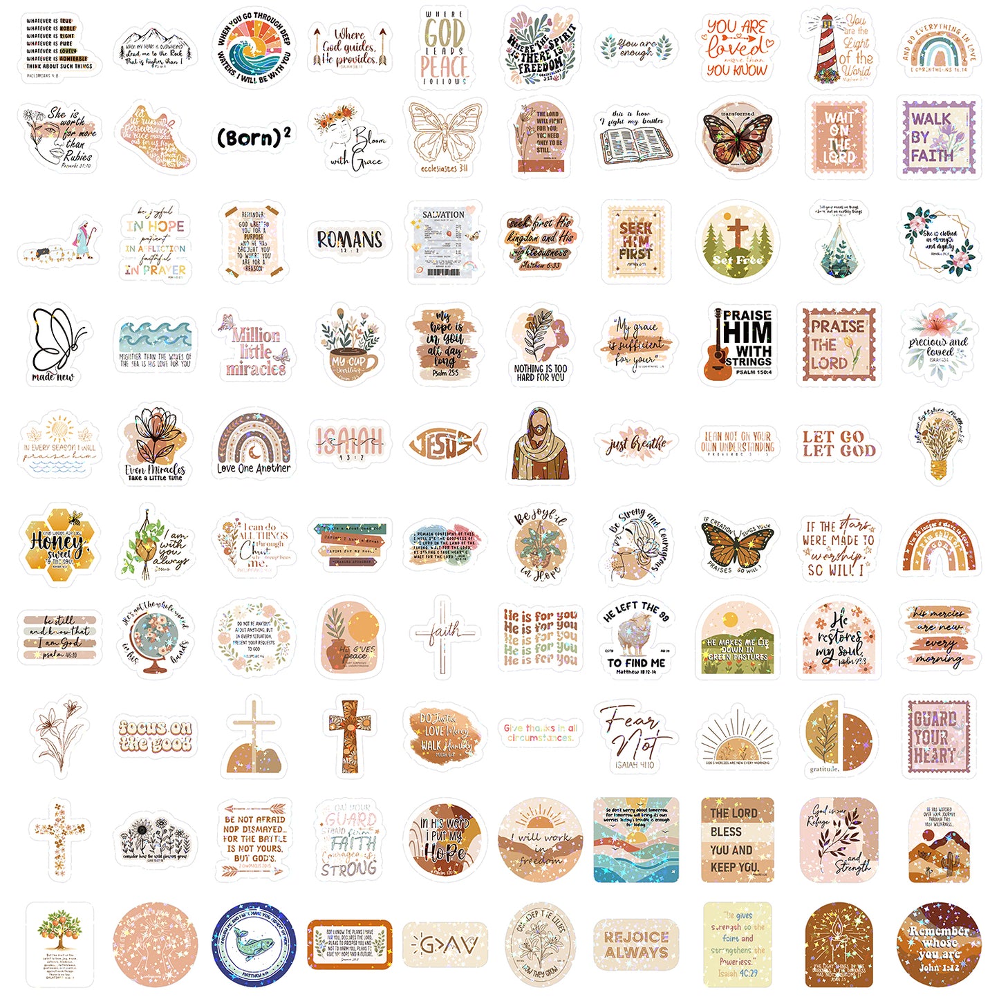 225 PCS Christian Bible Verse Stickers – Inspirational Journaling & Study Stickers for Water Bottles, Laptops, Notebooks & Scrapbooking – Waterproof