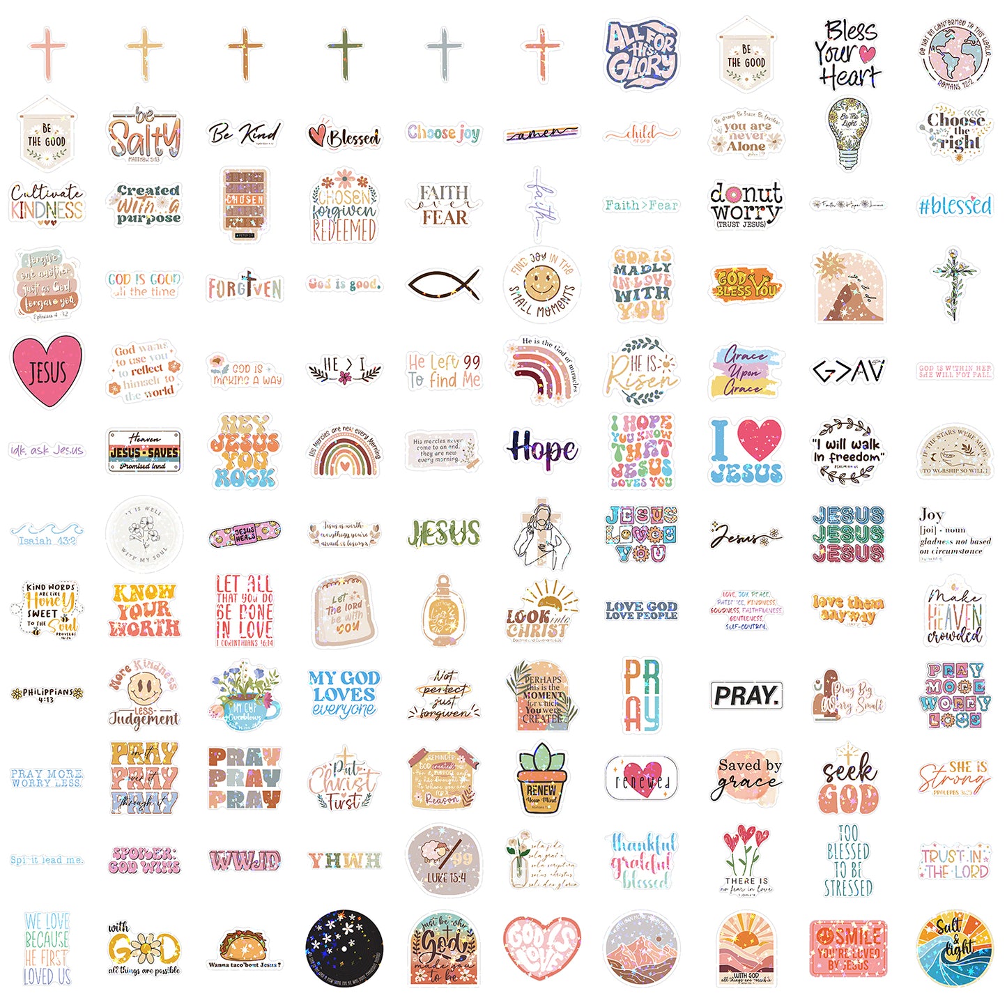 225 PCS Christian Bible Verse Stickers – Inspirational Journaling & Study Stickers for Water Bottles, Laptops, Notebooks & Scrapbooking – Waterproof