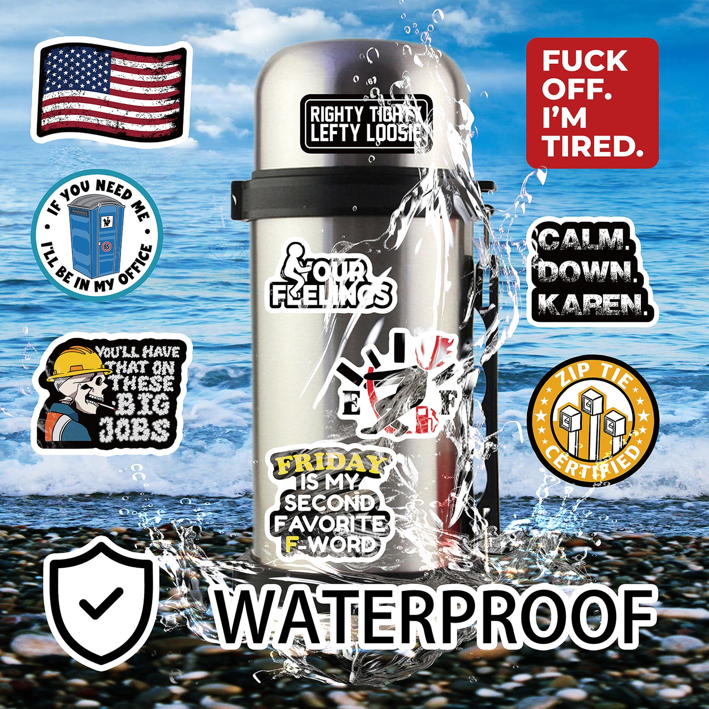 224 PCS Hard Hat Stickers for Adults Funny Sarcastic Waterproof Vinyl Bulk for Water Bottle, Helmet, Tool Box, Electrician, Mechanic Construction Blue Collar Gifts