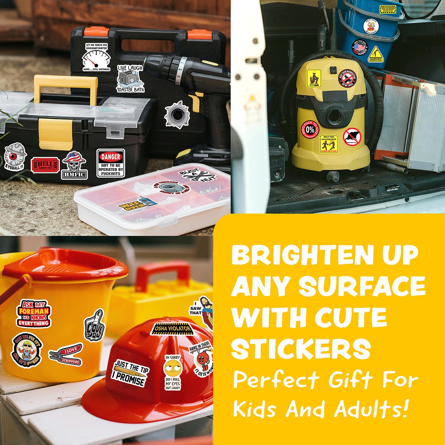 224 PCS Hard Hat Stickers for Adults Funny Sarcastic Waterproof Vinyl Bulk for Water Bottle, Helmet, Tool Box, Electrician, Mechanic Construction Blue Collar Gifts