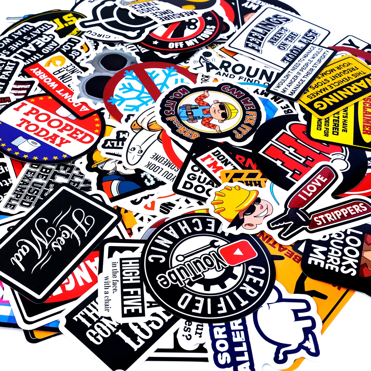 224 PCS Hard Hat Stickers for Adults Funny Sarcastic Waterproof Vinyl Bulk for Water Bottle, Helmet, Tool Box, Electrician, Mechanic Construction Blue Collar Gifts