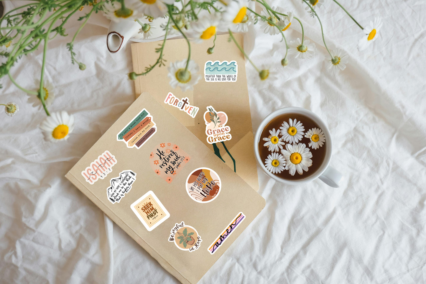 160pcs Boho Christian Stickers Inspirational Bible Verse Stickers, Waterproof Vinyl Faith & Jesus Decals for Journaling Bibles Water Bottle Scrapbook Laptop Gifts for Kids