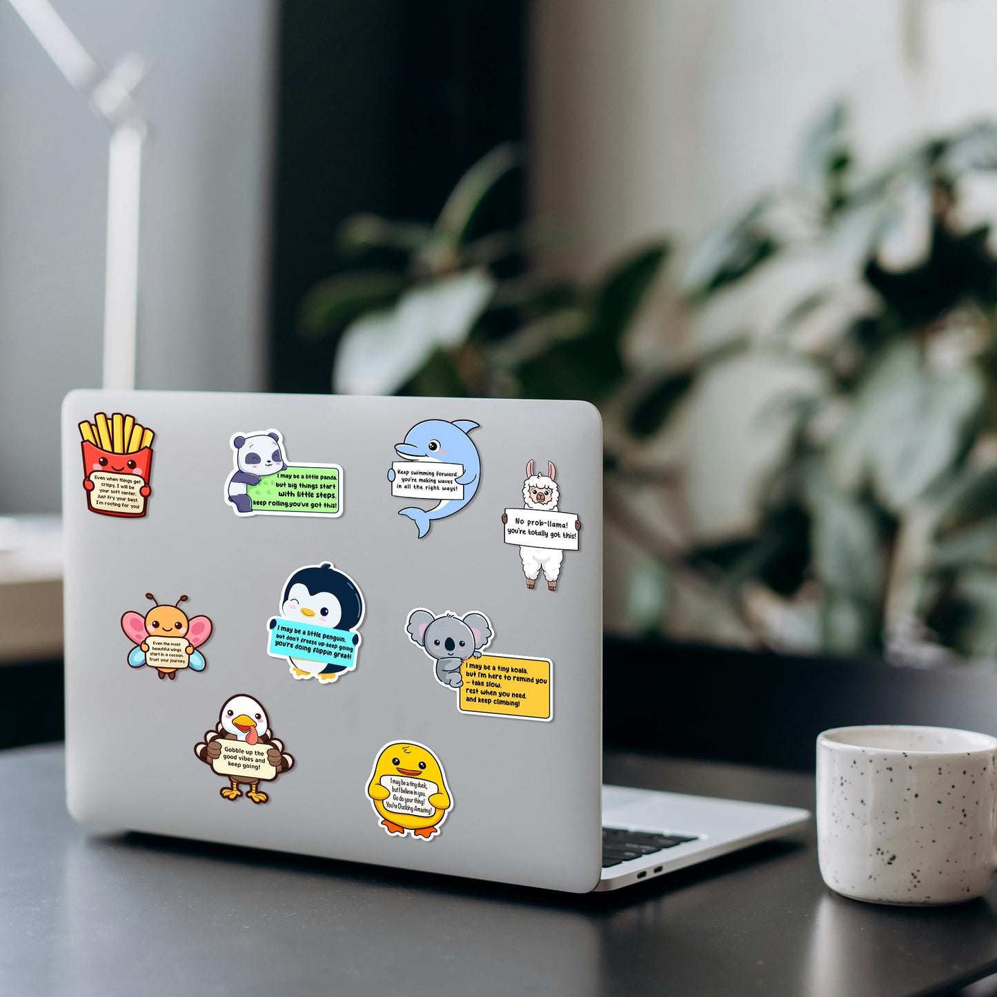100PCS Emotional Support Animal Stickers – Affirmation Sticker Pack for Adults or Kids Cute Inspirational Buddies for Water Bottles, Laptops, Phones, Positive Quote Vinyl