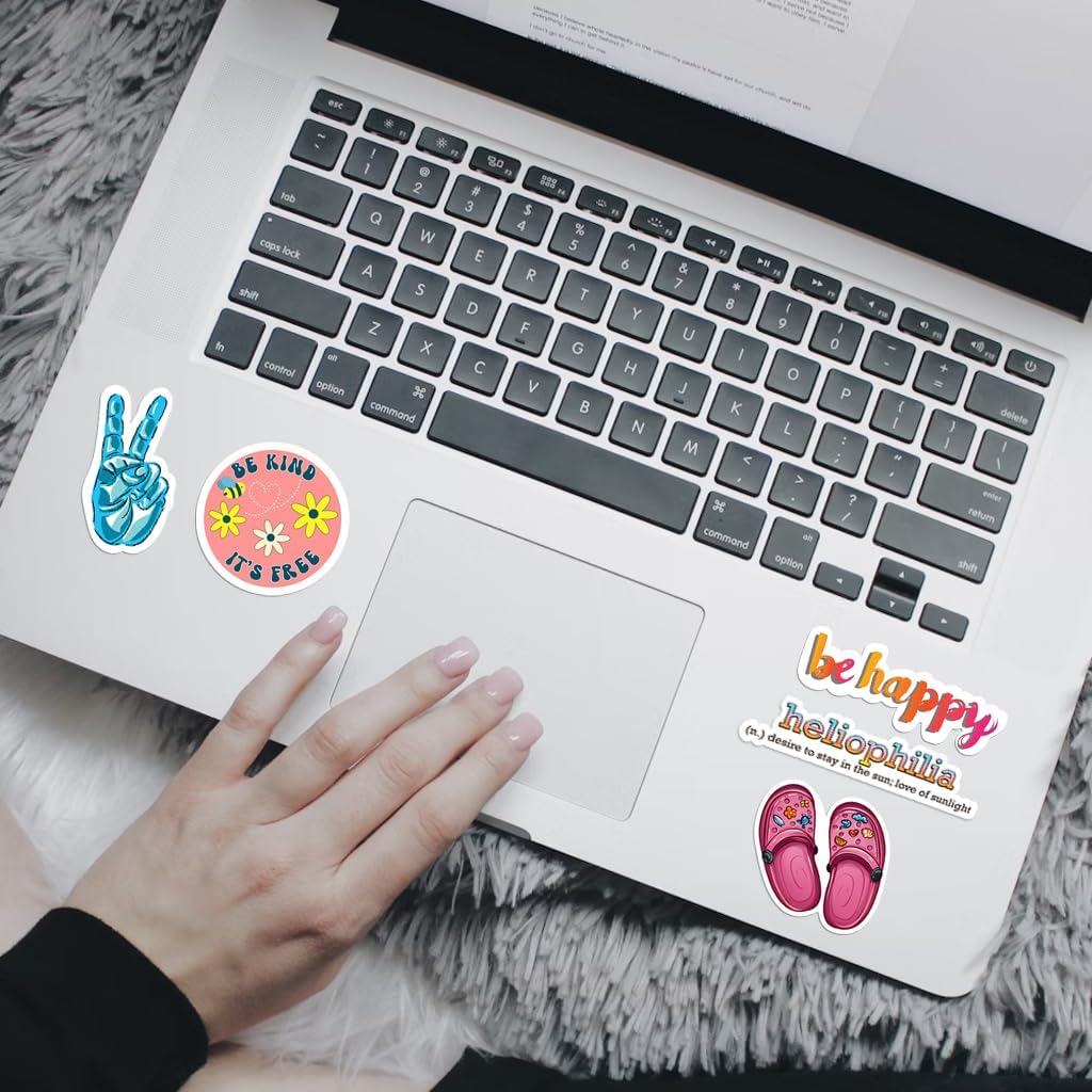120 PCS Holographic Preppy Beach Stickers for Laptops, Water Bottle, Phone, Cups, Mugs, Hydro Ocean Cute Aesthetic Preppy Sticker Pack for Girls (120)