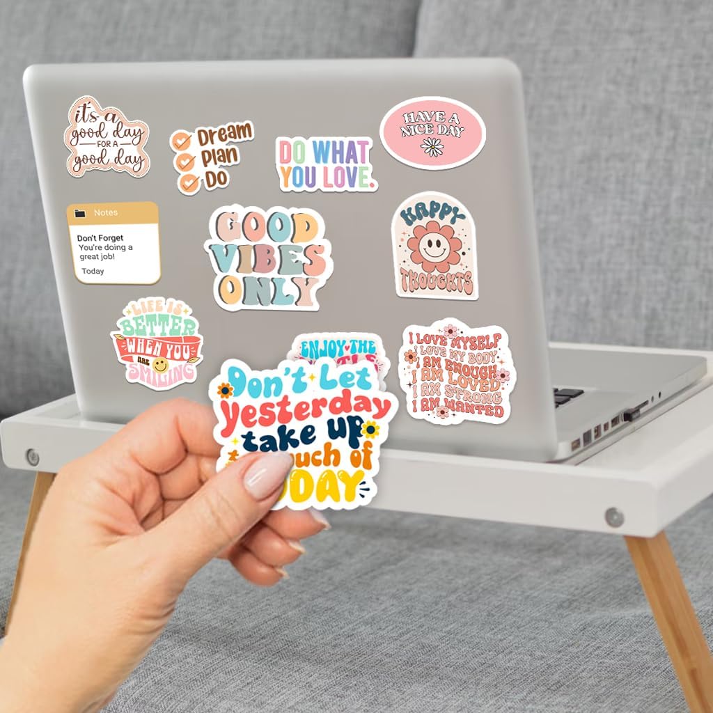 300PCS Mental Health & Affirmation Stickers – for Vision Board, Positive Inspirational Decals for Water Bottles, Laptops, Planners, Journals, Scrapbooks & Teachers