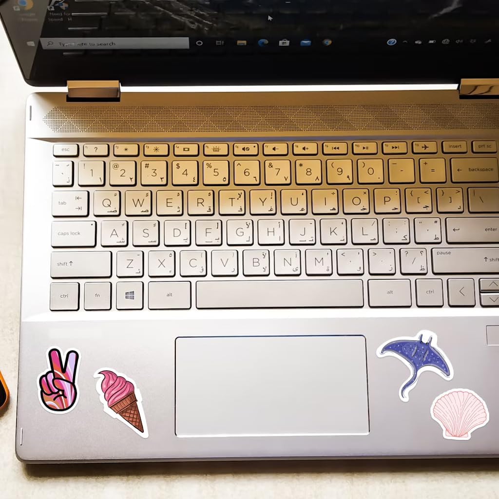 120 PCS Holographic Preppy Beach Stickers for Laptops, Water Bottle, Phone, Cups, Mugs, Hydro Ocean Cute Aesthetic Preppy Sticker Pack for Girls (120)