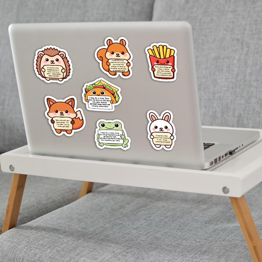 50PCS Emotional Support Animal Stickers – Affirmation Sticker Pack for Adults or Kids Cute Inspirational Buddies for Water Bottles, Laptops, Phones, Positive Quote Vinyl