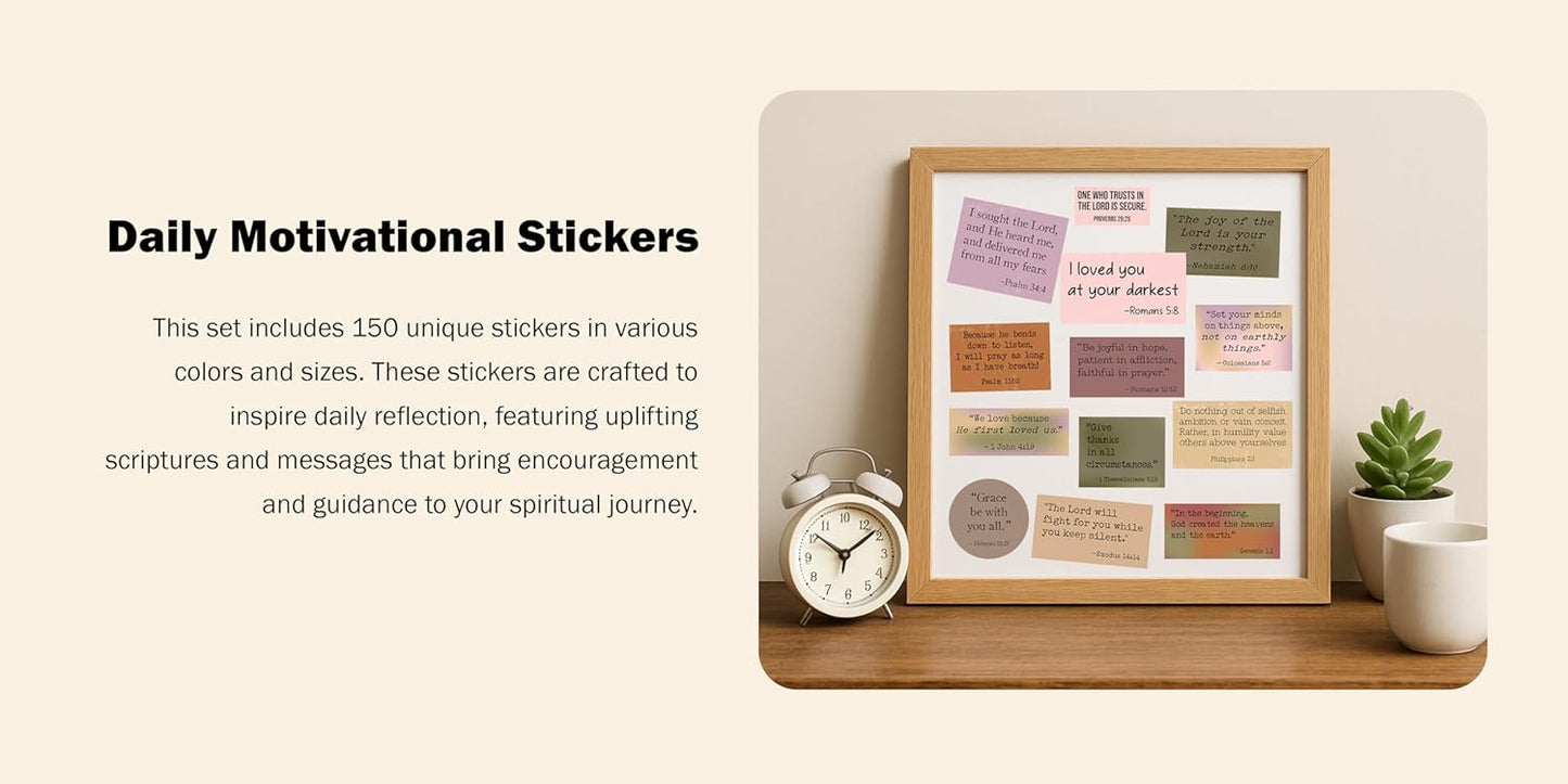 156PCS Bible Verse Stickers, Christian Scripture Inspirational Quote Sticker, Typewriter Vintage Stickers, Bible Study Supplies for Scrapbooking, Water Bottle, Laptop (156, Vintage)