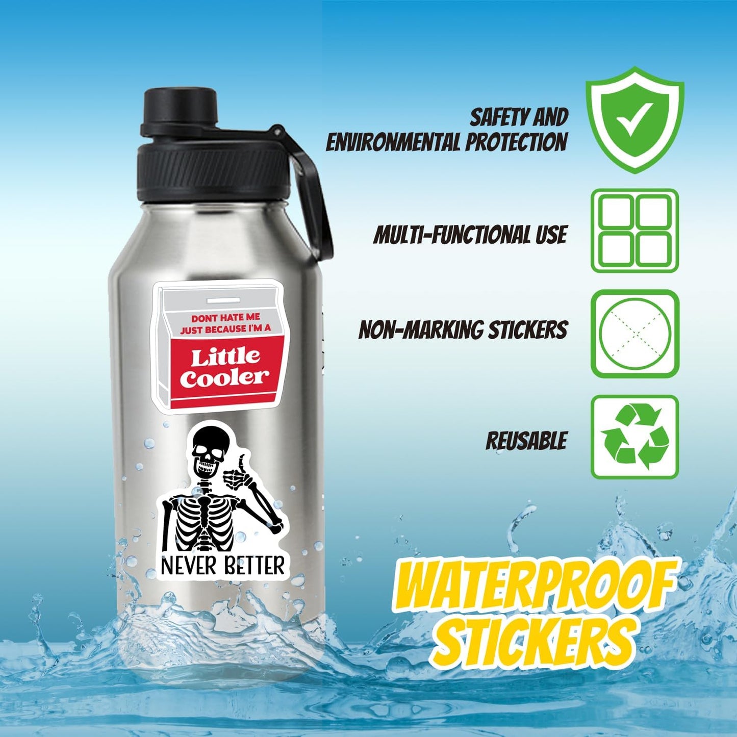 200 Pcs Funny Stickers for Adults (Dirty) Meme Water Bottles Sticker Pack Waterproof Cool Accesory for Laptop, Hard Hats, Sarcastic, Scrapbooking Decals