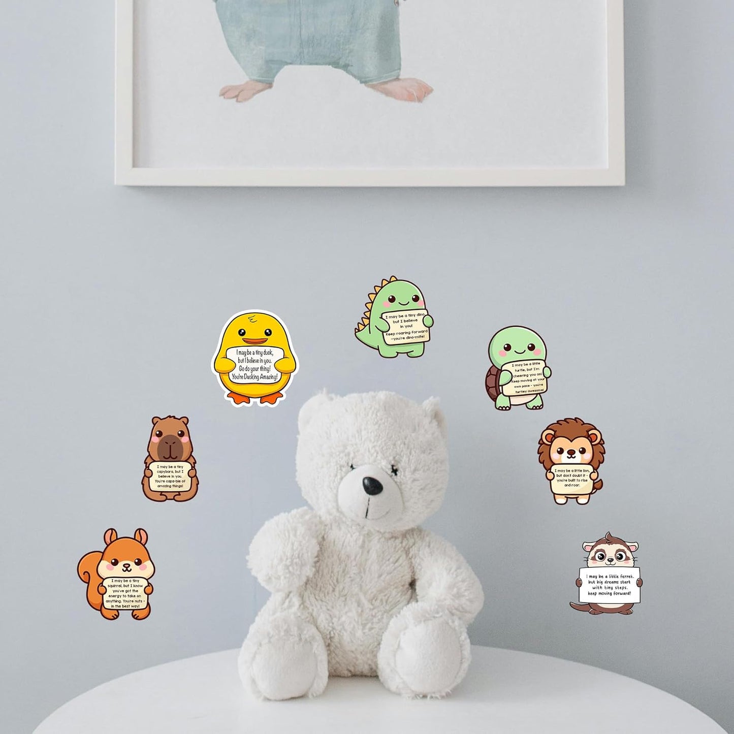 50PCS Emotional Support Animal Stickers – Affirmation Sticker Pack for Adults or Kids Cute Inspirational Buddies for Water Bottles, Laptops, Phones, Positive Quote Vinyl