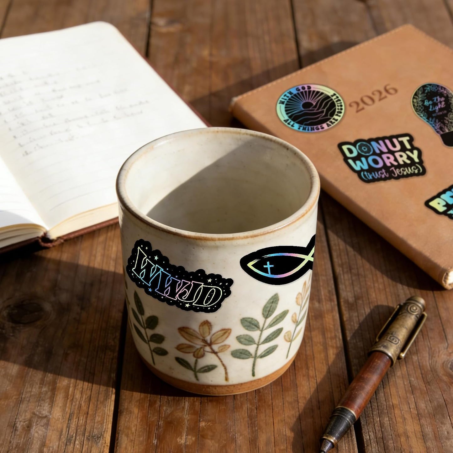 100 PCS Holographic Christian Stickers for Women, Kids, Let's Faith It By Puraesla - Lumina Series - Scripture Religious, Jesus Bible Verse for Journaling & Decor Laptop, Phone, Water Bottle