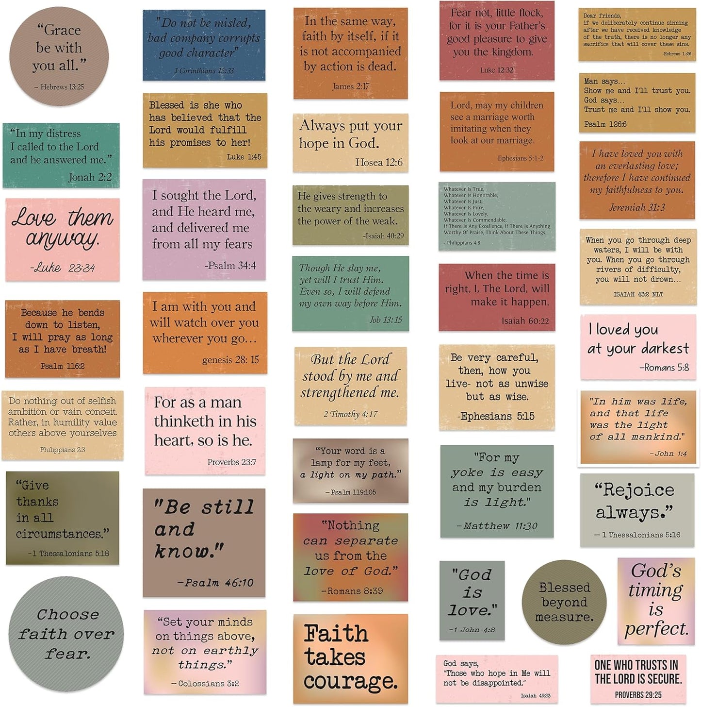 156PCS Bible Verse Stickers, Christian Scripture Inspirational Quote Sticker, Typewriter Vintage Stickers, Bible Study Supplies for Scrapbooking, Water Bottle, Laptop (156, Vintage)