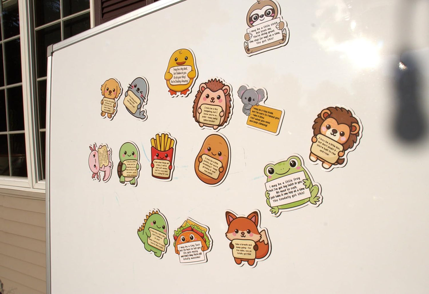 16PCS Emotional Support Animal Fridge Magnets – Uplifting Affirmation Gifts for Kids, Refridgerator Cabinet Door Dishwasher for Home/Office Decoration, Children