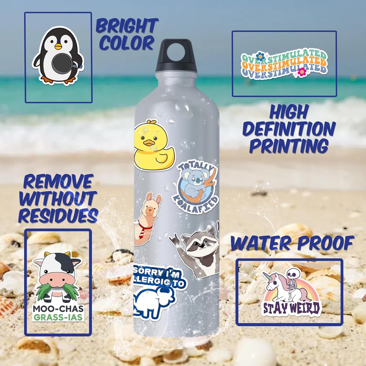 123PCS Stickers Pack for Adults, Women, Nurses, Bulk Sarcastic Sticker Pack for Water Bottles, Laptop, Bumper, Phone, Window Bumper Humor Joke Vinyl Waterproof
