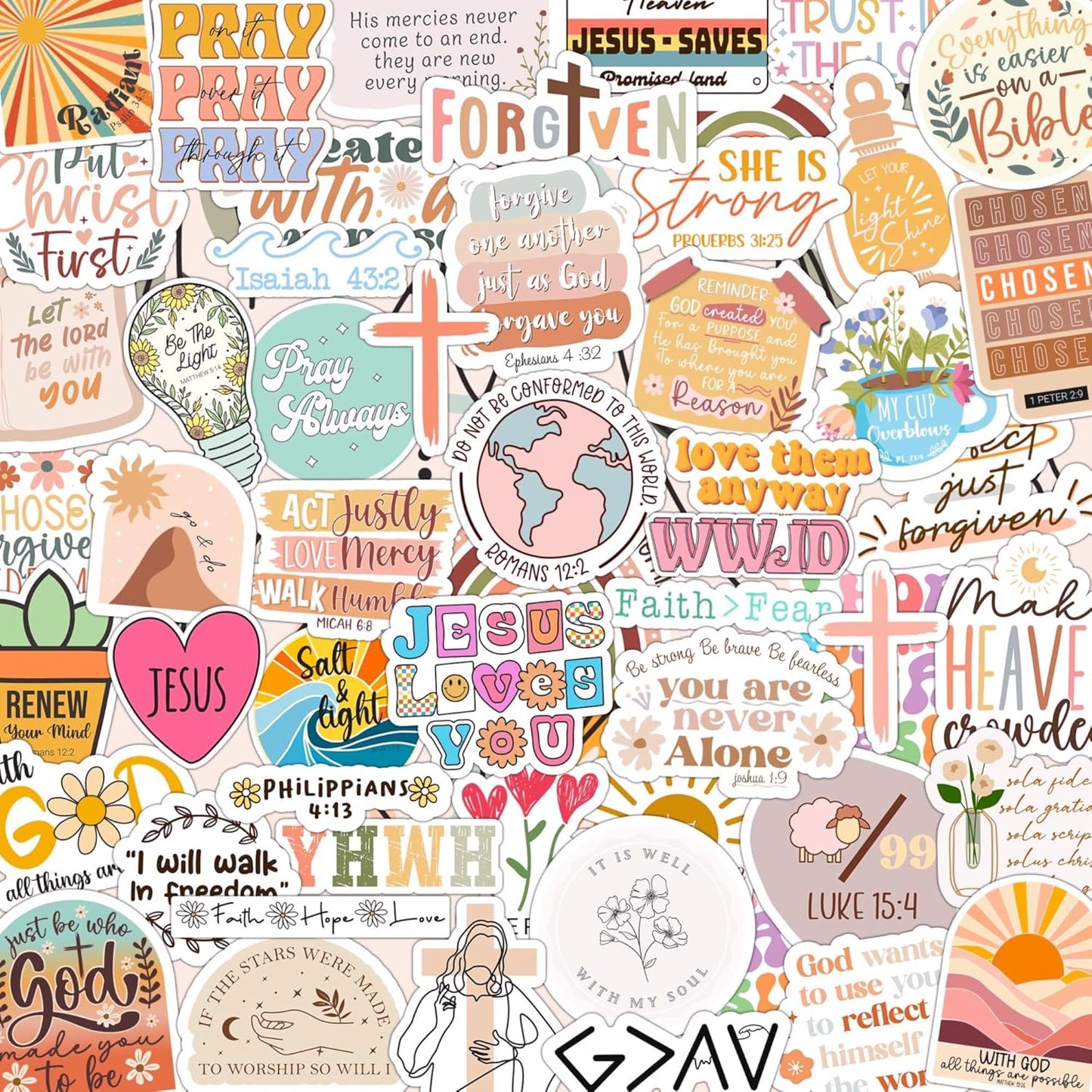 123 PCS Christian Bible Verse Stickers – Scripture Inspiring Journaling & Religious Study Decals for Water Bottles, Laptops, Notebooks – Vinyl Waterproof