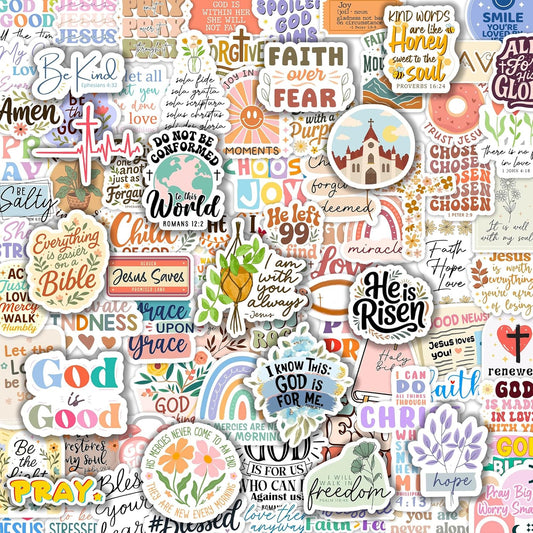 God Is Greater – 130-Piece Inspirational Scripture Sticker Collection by Puraesla