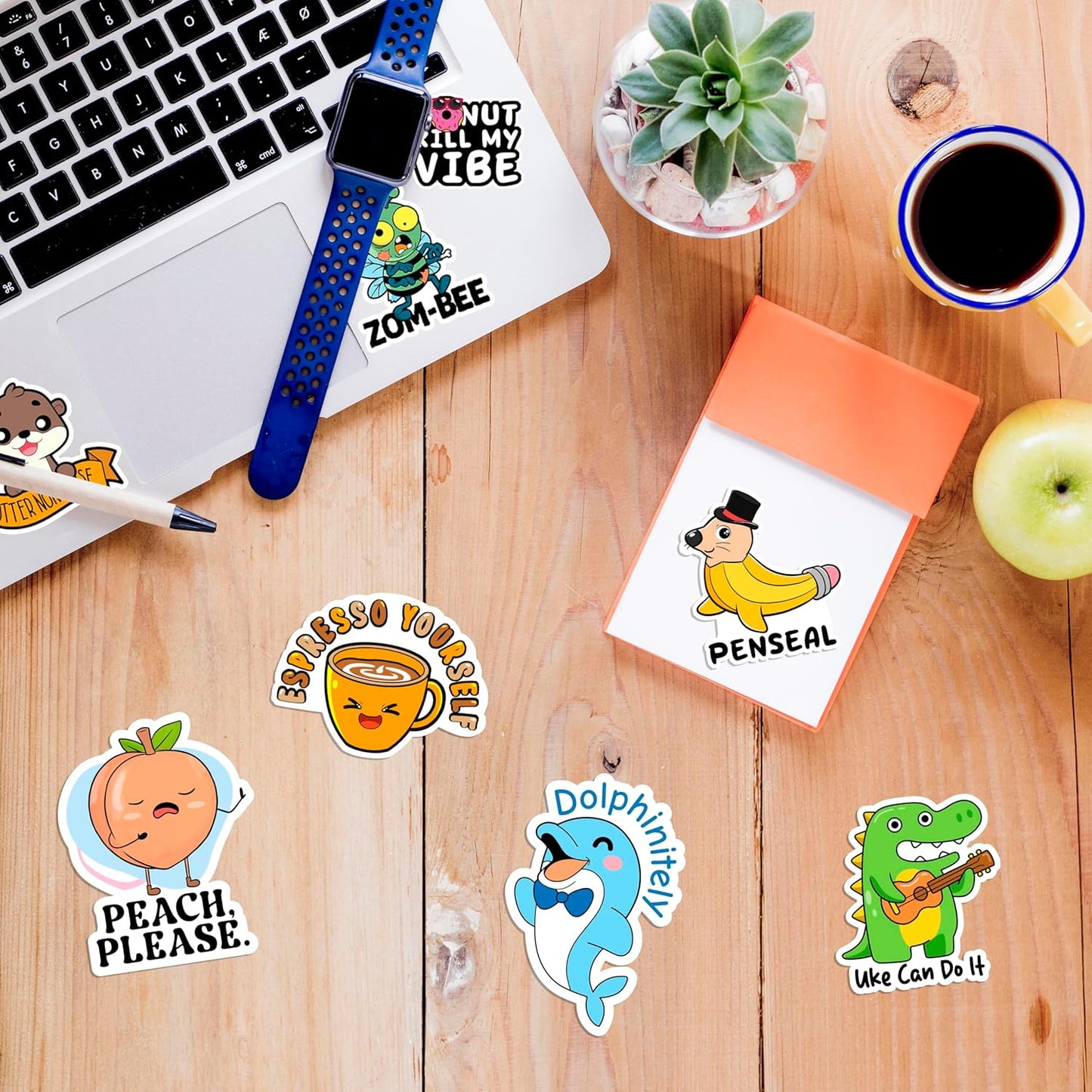 123 PCS Funny Pun Stickers for Adults, Hilarious Punny Gift for Laptop, Water Bottles, Decals for Scrapbooking Waterproof Vinyl
