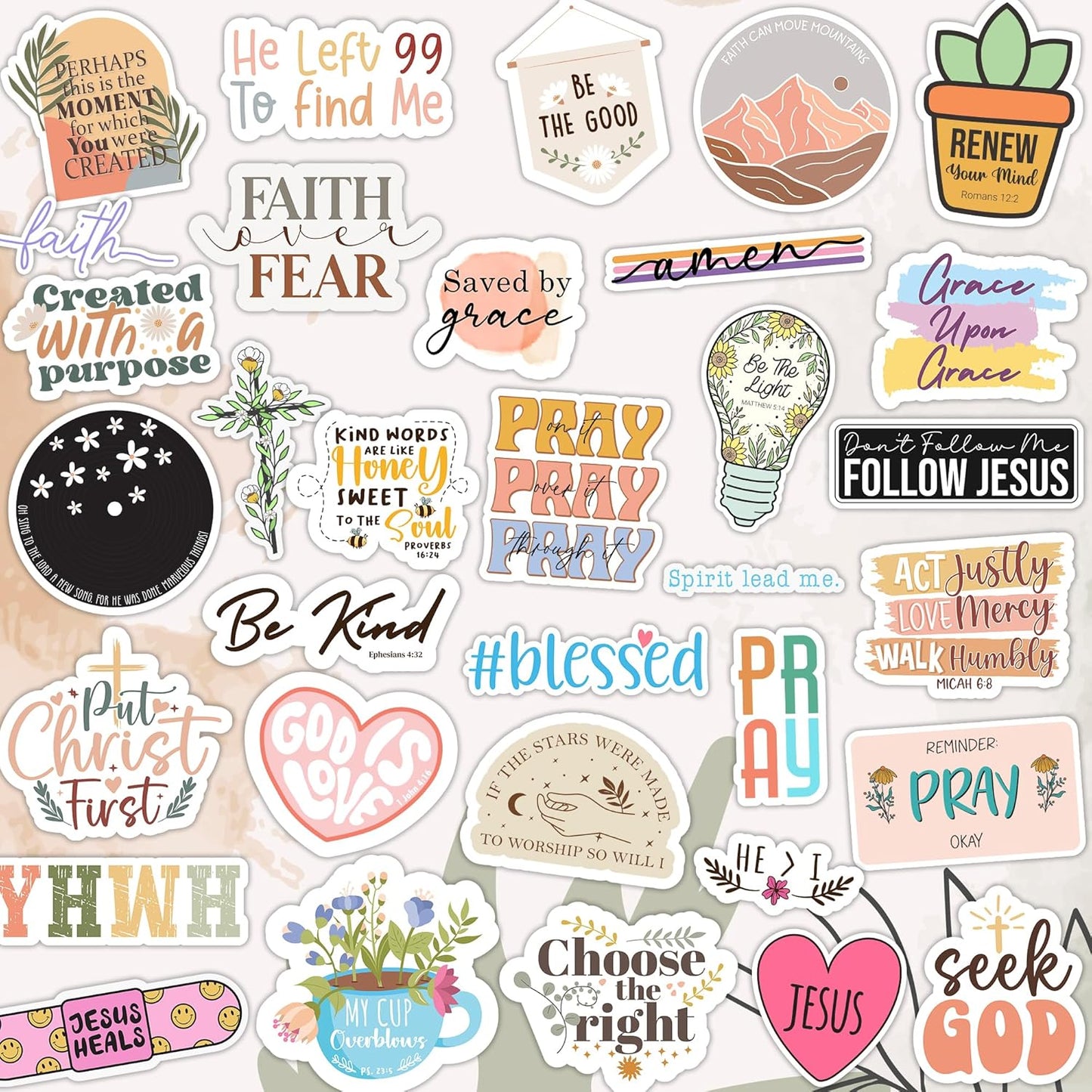 123 PCS Christian Bible Verse Stickers – Scripture Inspiring Journaling & Religious Study Decals for Water Bottles, Laptops, Notebooks – Vinyl Waterproof