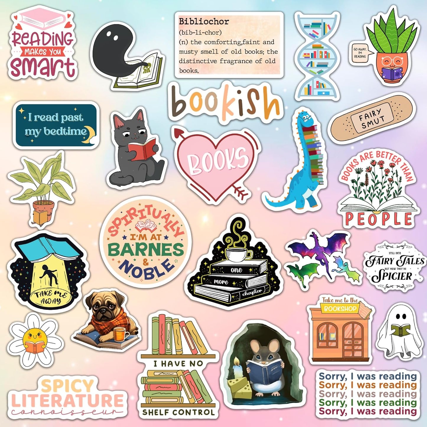 150pcs Stickers for Kindle | Kindle Stickers Bookish Reading Sticker Pack for Smut Readers | Laptop Water Bottle Computer Accessories| Holographic Waterproof