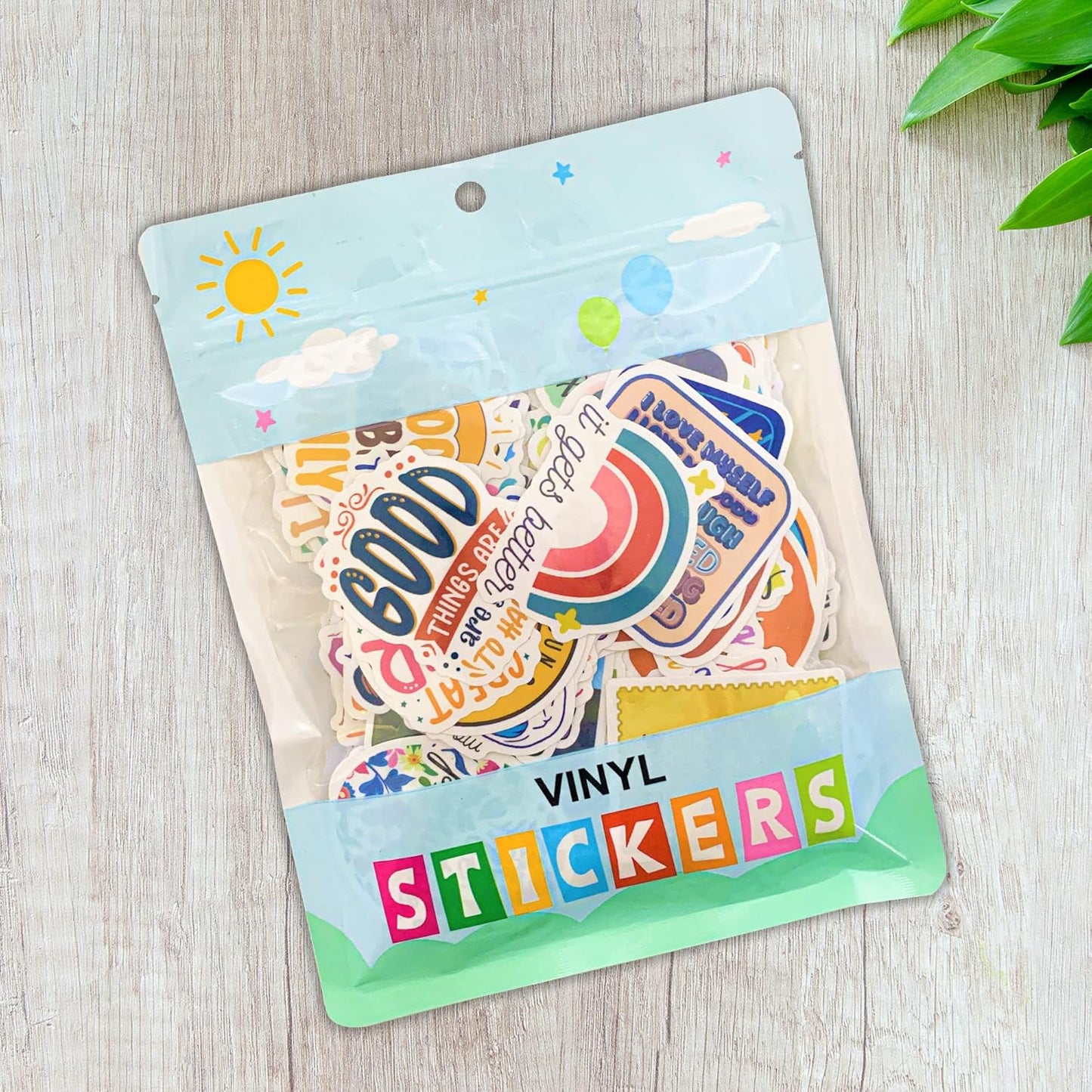 300PCS Affirmation Stickers, Holographic Motivational Sticker Pack, Positive Journal Encouraging Shiny Quotes for Kids, Teachers, Classroom, Waterproof Scrapbook Supplies