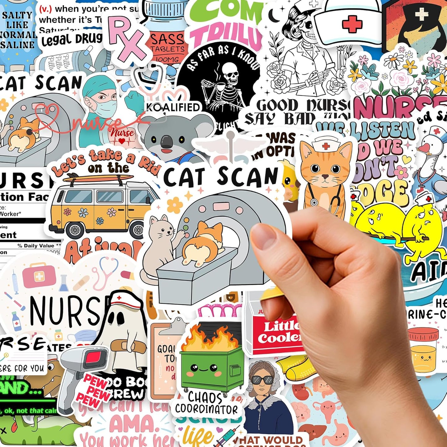 120Pcs Funny Nurse Stickers, Nursing Gifts, Hilarious Sticker Pack, Medical Decals for Computer, Cups, Planner Laptop, Water Bottle Gifts for Health Care Workers (120, Nurse)