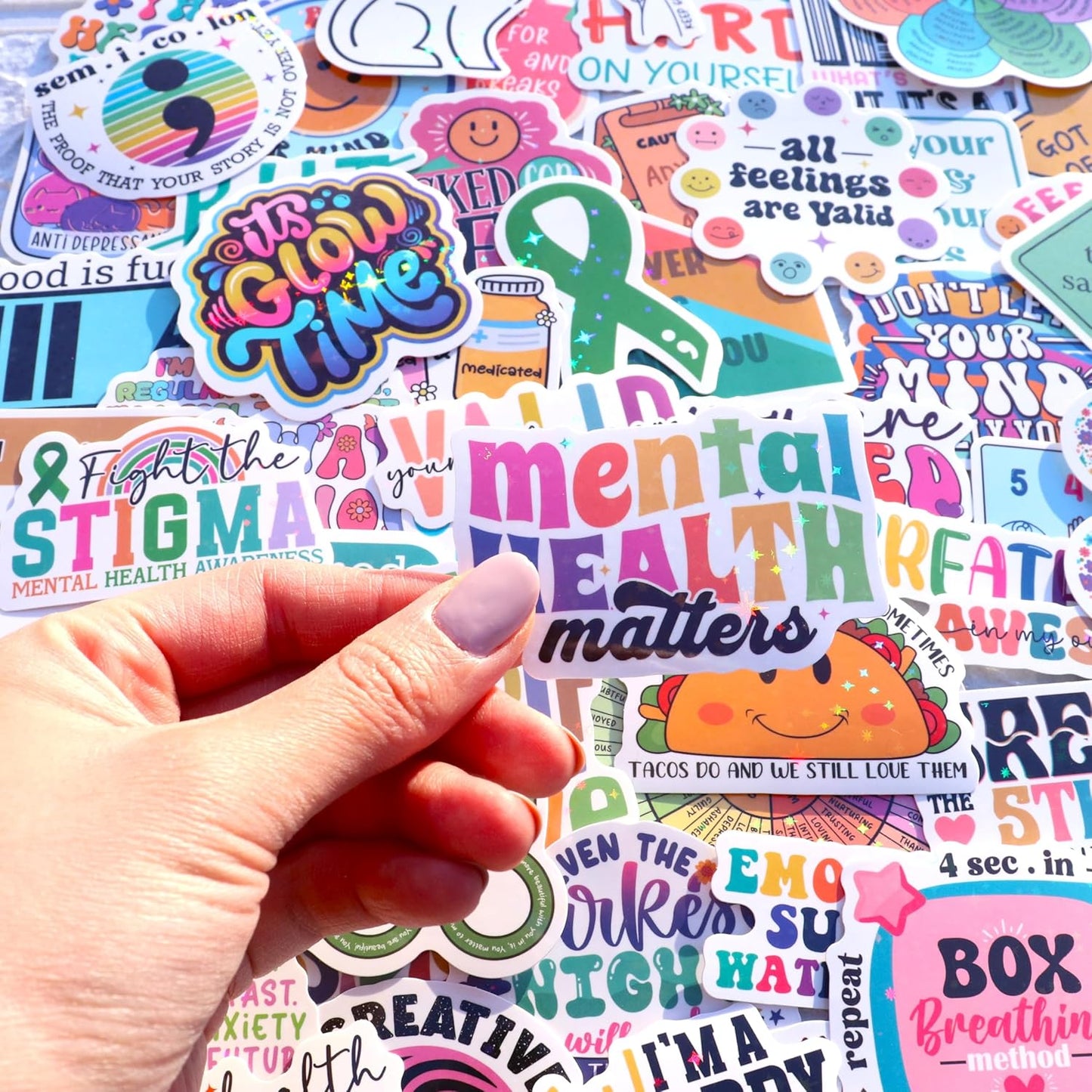 150 PCS Mental Health Matters Stickers Pack for Journals, Laptops, Water Bottles, Therapist Office Decor, Counselor Office Must Haves, Positive Quote Decals for Mental Health Awareness (150)
