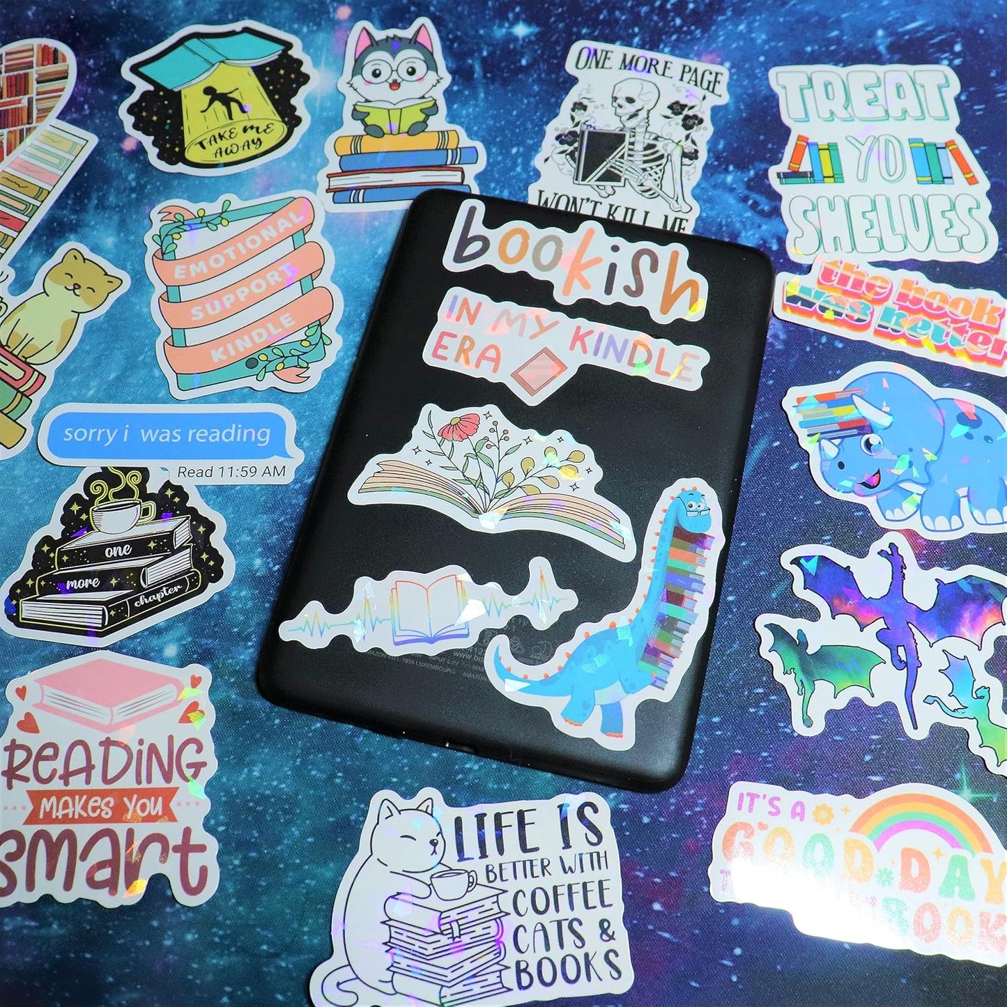 150pcs Stickers for Kindle | Kindle Stickers Bookish Reading Sticker Pack for Smut Readers | Laptop Water Bottle Computer Accessories| Holographic Waterproof