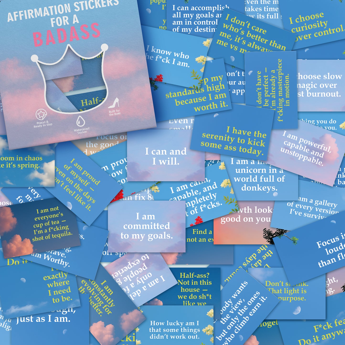 205Pcs Badass Affirmation Stickers for Adults - Pack Daily Motivational and Inspirational Affirmations for Gifts for Women, Best Friend, and Self Care for Laptop Water Bottle Scrapbooking Journals