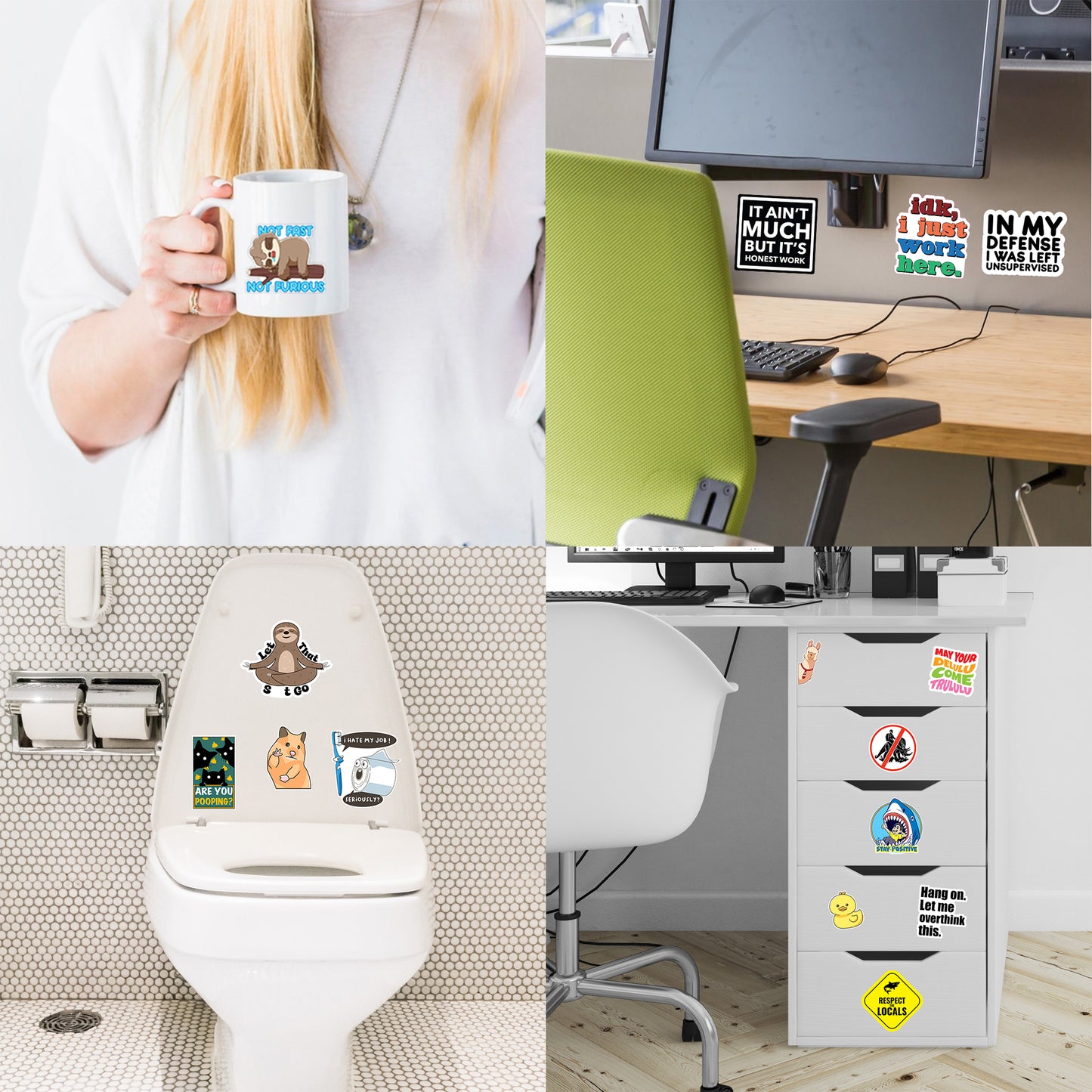 130 Pcs Funny Saying Stickers for Adults Quote Water Bottles Stickers Pack Waterproof Cool Accessory for Laptop, Bumper, Phone, Hard Hats, Wall, Window Decals