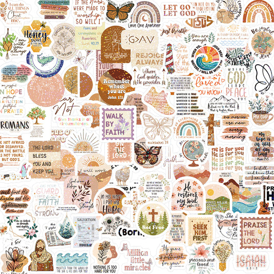 225 PCS Christian Bible Verse Stickers – Inspirational Journaling & Study Stickers for Water Bottles, Laptops, Notebooks & Scrapbooking – Waterproof