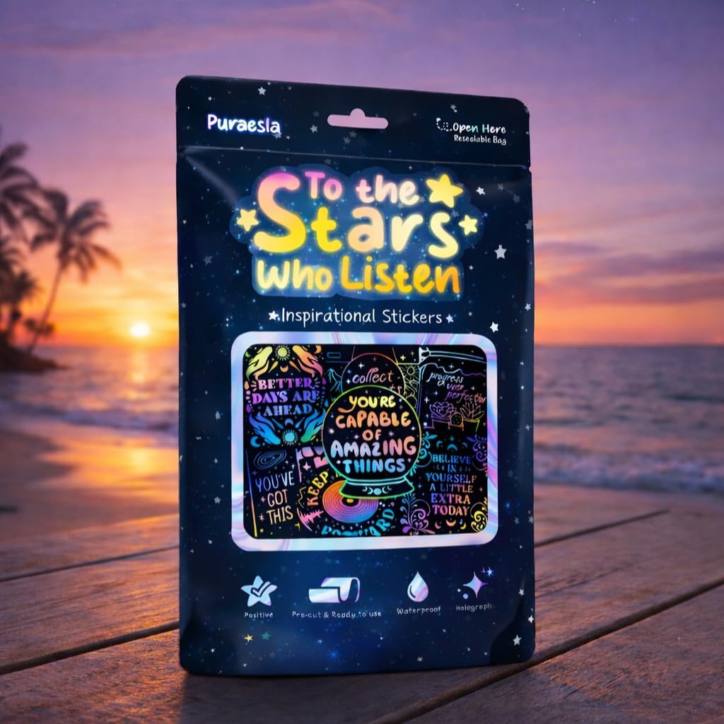 To the Stars Who Listen – Lumina Series Holographic Affirmation Stickers (100pcs)