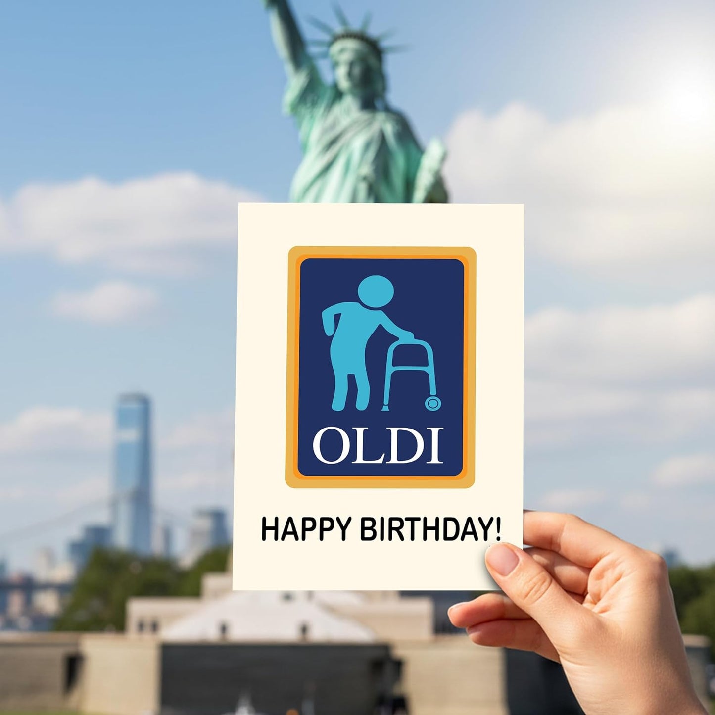 OLDI happy birthday - Funny Birthday Card – Hilarious Happy Birthday Cards for Men, Women, Dad, Mom, Brother, Sister, Friends & Family – Unique Greeting Card for Birthday Gifts & Party Decorations