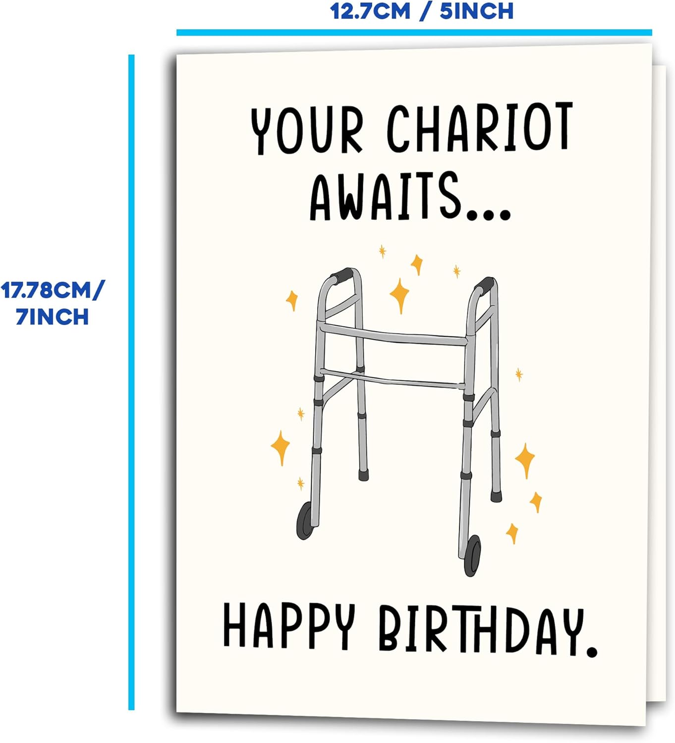 Your chariot awaits - Funny Birthday Card – Hilarious Happy Birthday Cards for Men, Women, Dad, Mom, Brother, Sister, Friends & Family – Unique Greeting Card for Birthday Gifts & Party Decorations