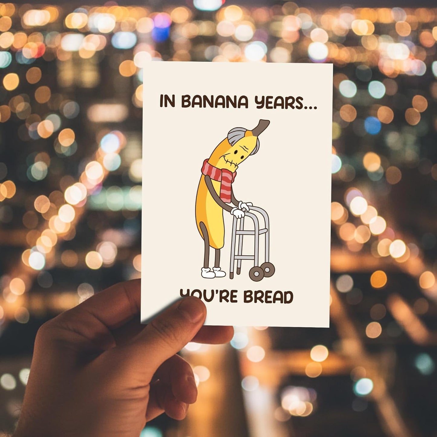 In banana years - Funny Birthday Card – Hilarious Happy Birthday Cards for Men, Women, Dad, Mom, Brother, Sister, Friends & Family – Unique Greeting Card for Birthday Gifts & Party Decorations