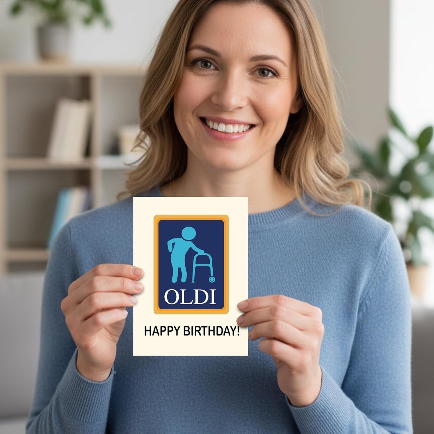 OLDI happy birthday - Funny Birthday Card – Hilarious Happy Birthday Cards for Men, Women, Dad, Mom, Brother, Sister, Friends & Family – Unique Greeting Card for Birthday Gifts & Party Decorations