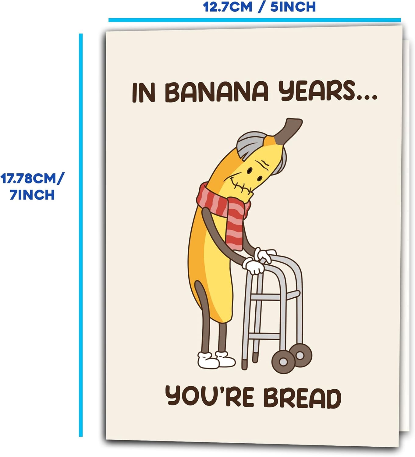 In banana years - Funny Birthday Card – Hilarious Happy Birthday Cards for Men, Women, Dad, Mom, Brother, Sister, Friends & Family – Unique Greeting Card for Birthday Gifts & Party Decorations