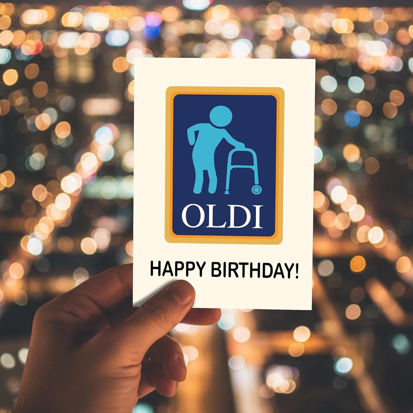 OLDI happy birthday - Funny Birthday Card – Hilarious Happy Birthday Cards for Men, Women, Dad, Mom, Brother, Sister, Friends & Family – Unique Greeting Card for Birthday Gifts & Party Decorations