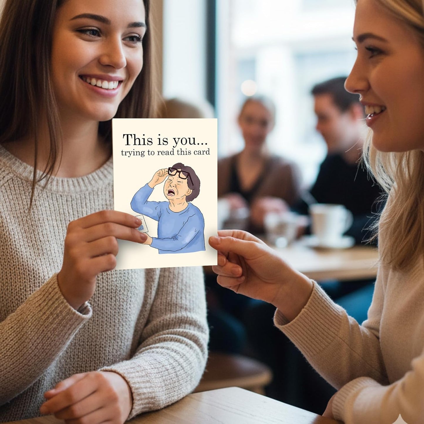 This is you trying to read this card - Funny Birthday Card – Hilarious Happy Birthday Cards for Men, Women, Dad, Mom, Brother, Sister, Friends & Family – Unique Greeting Card for Birthday Gifts & Party Decorations