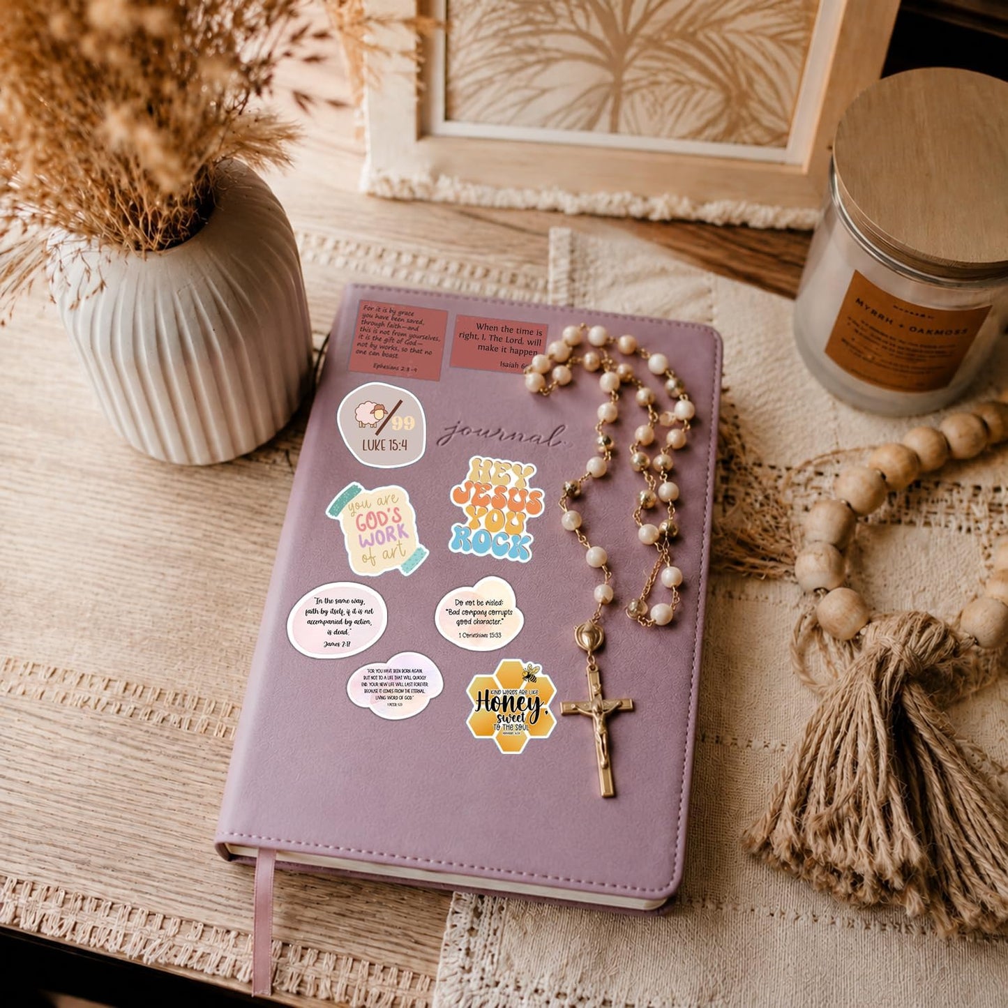 600Pcs Faith Over Fear Christian Sticker Book by Puraesla, Bible Verse & Jesus Stickers for Women Girls Teens, Faith-Based Religious Stickers for Bible Journaling, Water Bottles, Laptops & Notebooks