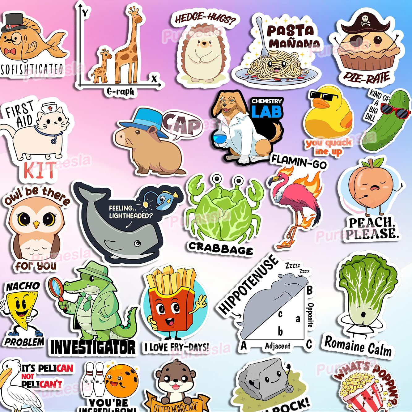 123 PCS Funny Emotional Pun Stickers for Adults