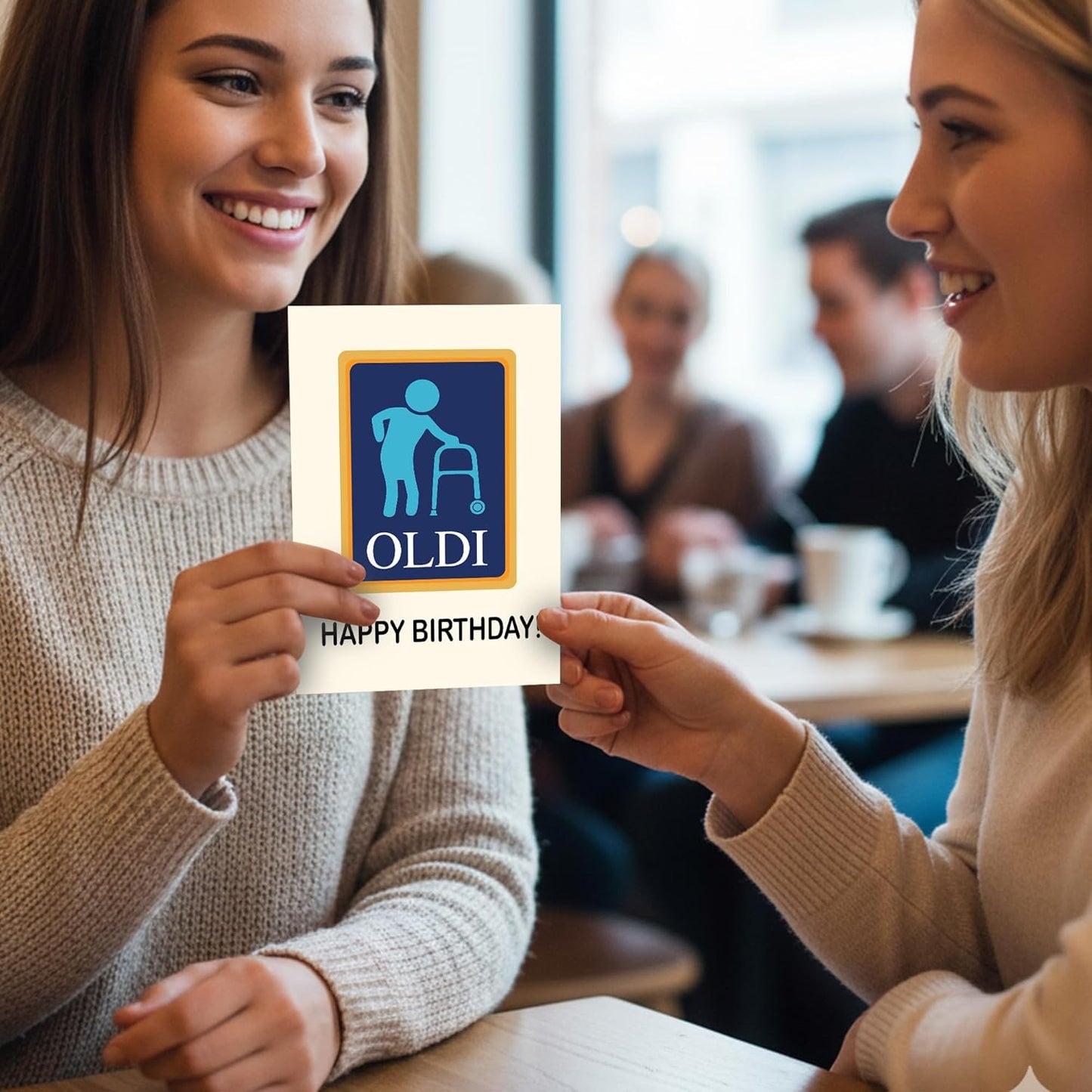 OLDI happy birthday - Funny Birthday Card – Hilarious Happy Birthday Cards for Men, Women, Dad, Mom, Brother, Sister, Friends & Family – Unique Greeting Card for Birthday Gifts & Party Decorations