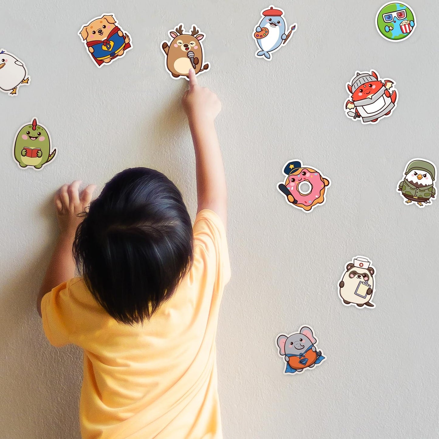 156/308 Pcs Animal Stickers for Kids - Emotional Support Animal Water Bottle Stickers Waterproof Vinyl ASticker Self Adhesive Pet Reward Sticker for Baby Teacher Classroom Back to School Party Fvors