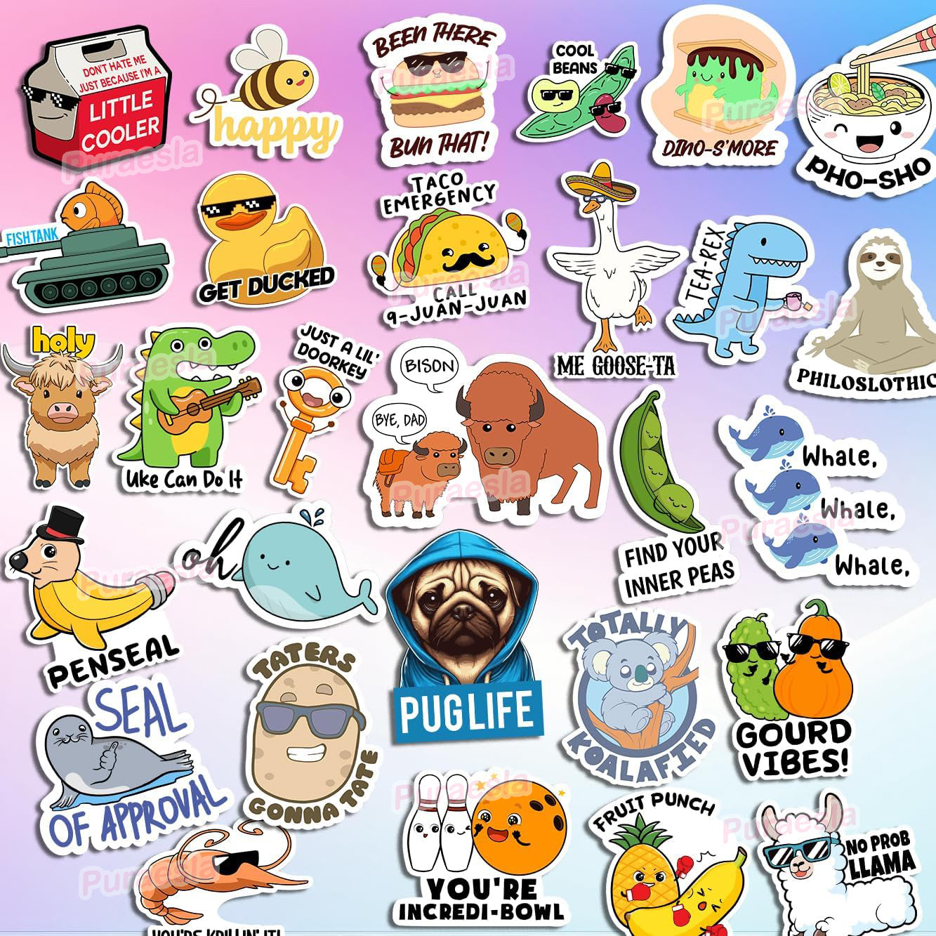 123 PCS Funny Emotional Pun Stickers for Adults