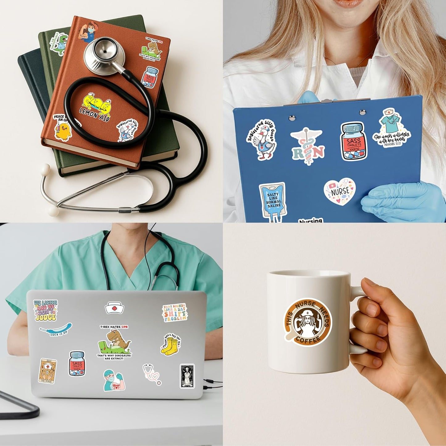 120Pcs Funny Nurse Stickers, Nursing Gifts, Hilarious Sticker Pack, Medical Decals for Computer, Cups, Planner Laptop, Water Bottle Gifts for Health Care Workers (120, Nurse)
