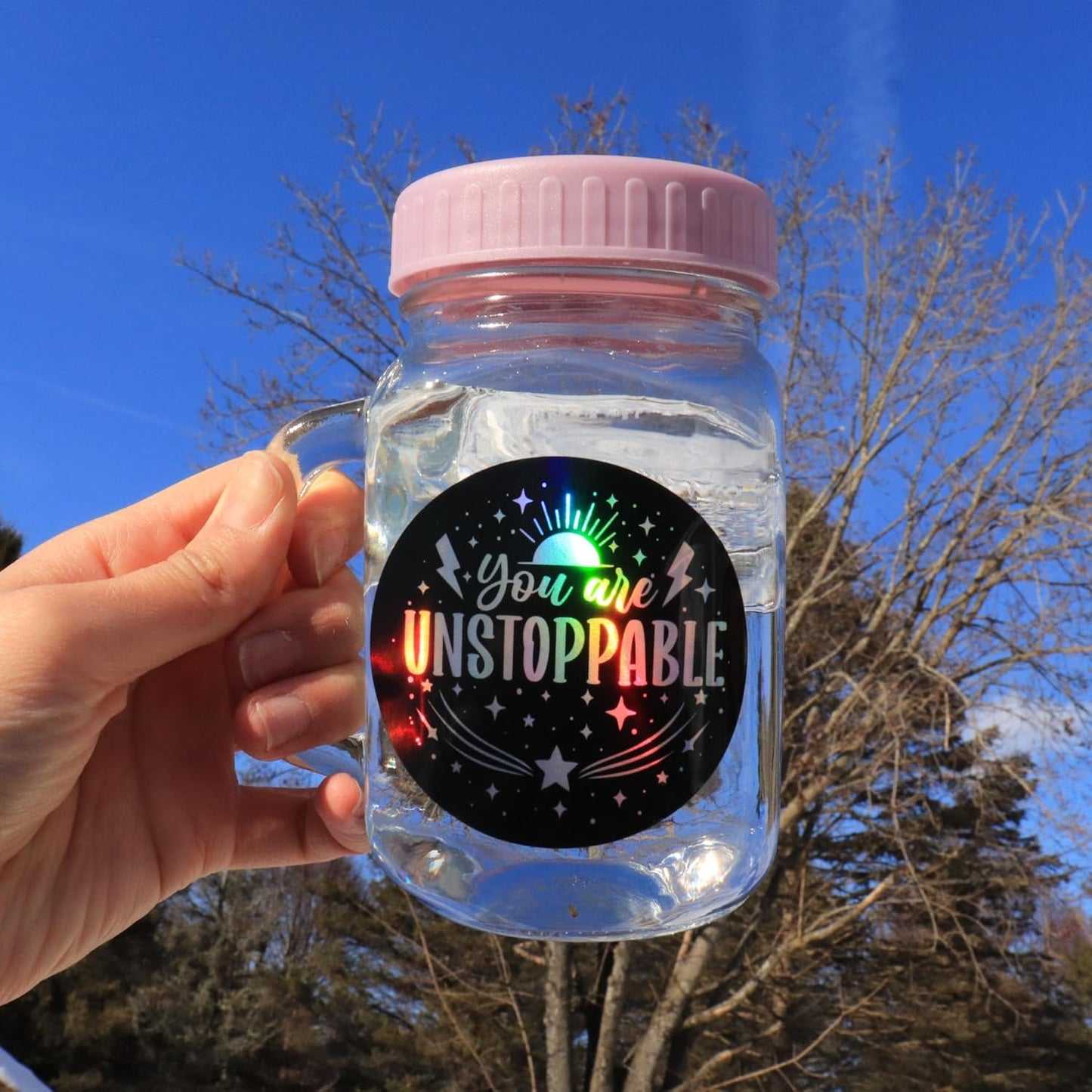 To the Stars Who Listen – Lumina Series Holographic Affirmation Stickers (100pcs)