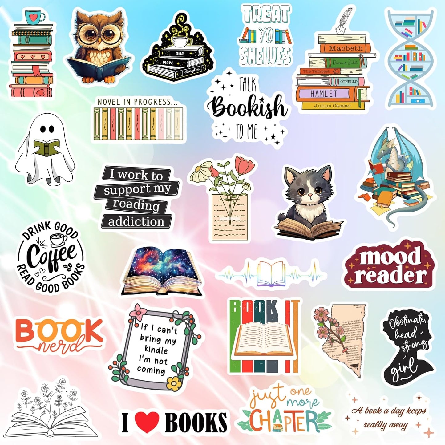 156 PCS Book Holographic Stickers Pack