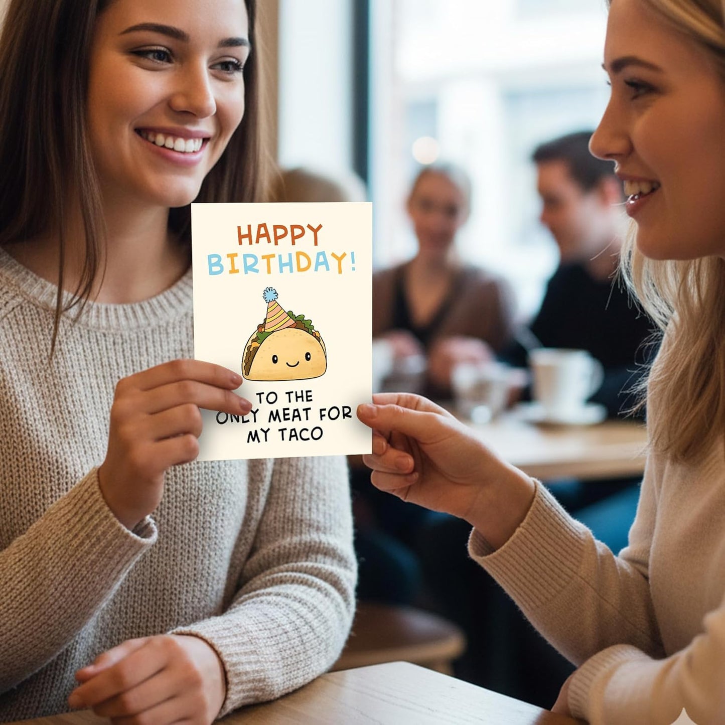 Happy birthday to the only meat for my taco - Funny Birthday Card – Hilarious Happy Birthday Cards for Men, Women, Dad, Mom, Brother, Sister, Friends & Family – Unique Greeting Card for Birthday Gifts & Party Decorations