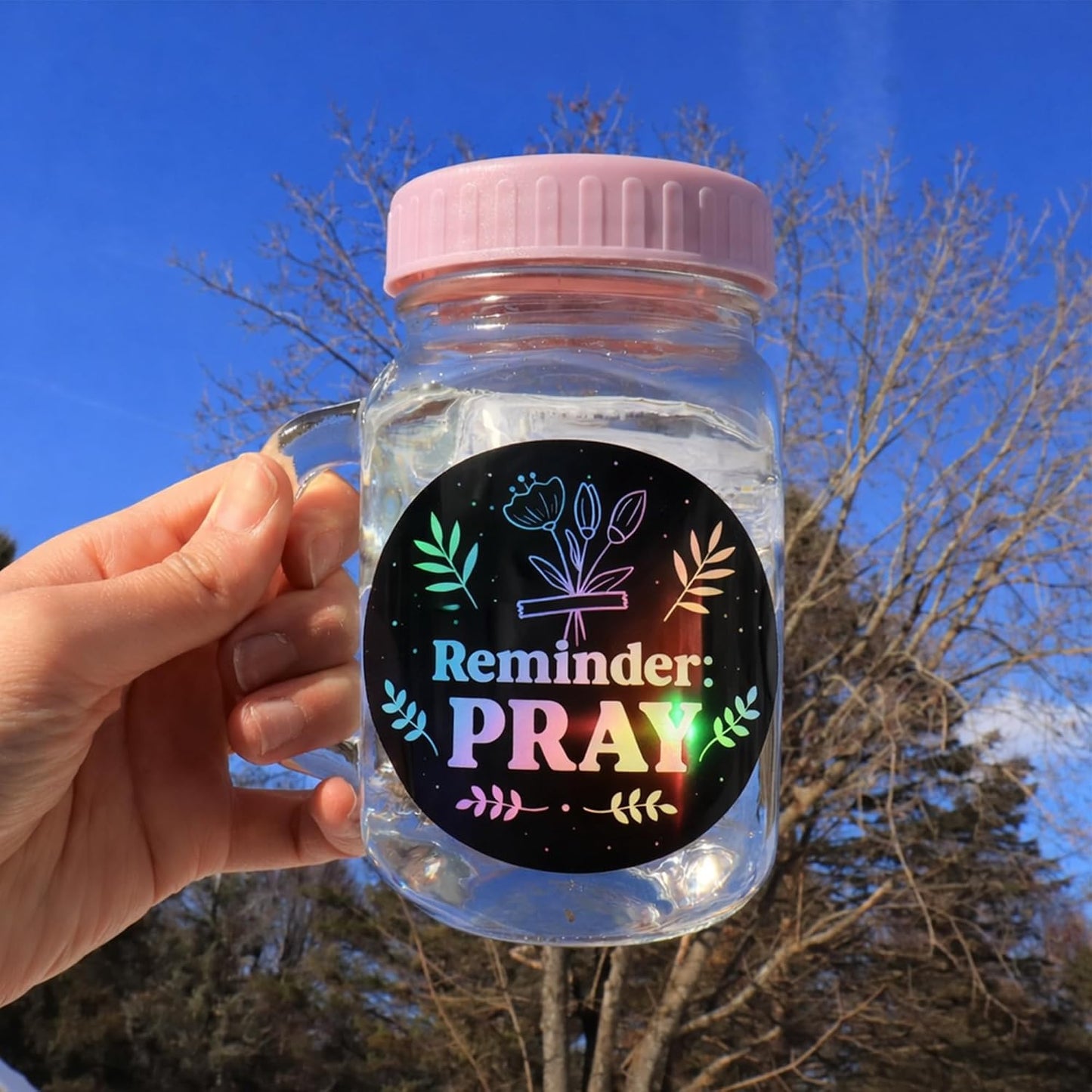 100 PCS Holographic Christian Stickers for Women, Kids, Let's Faith It By Puraesla - Lumina Series - Scripture Religious, Jesus Bible Verse for Journaling & Decor Laptop, Phone, Water Bottle