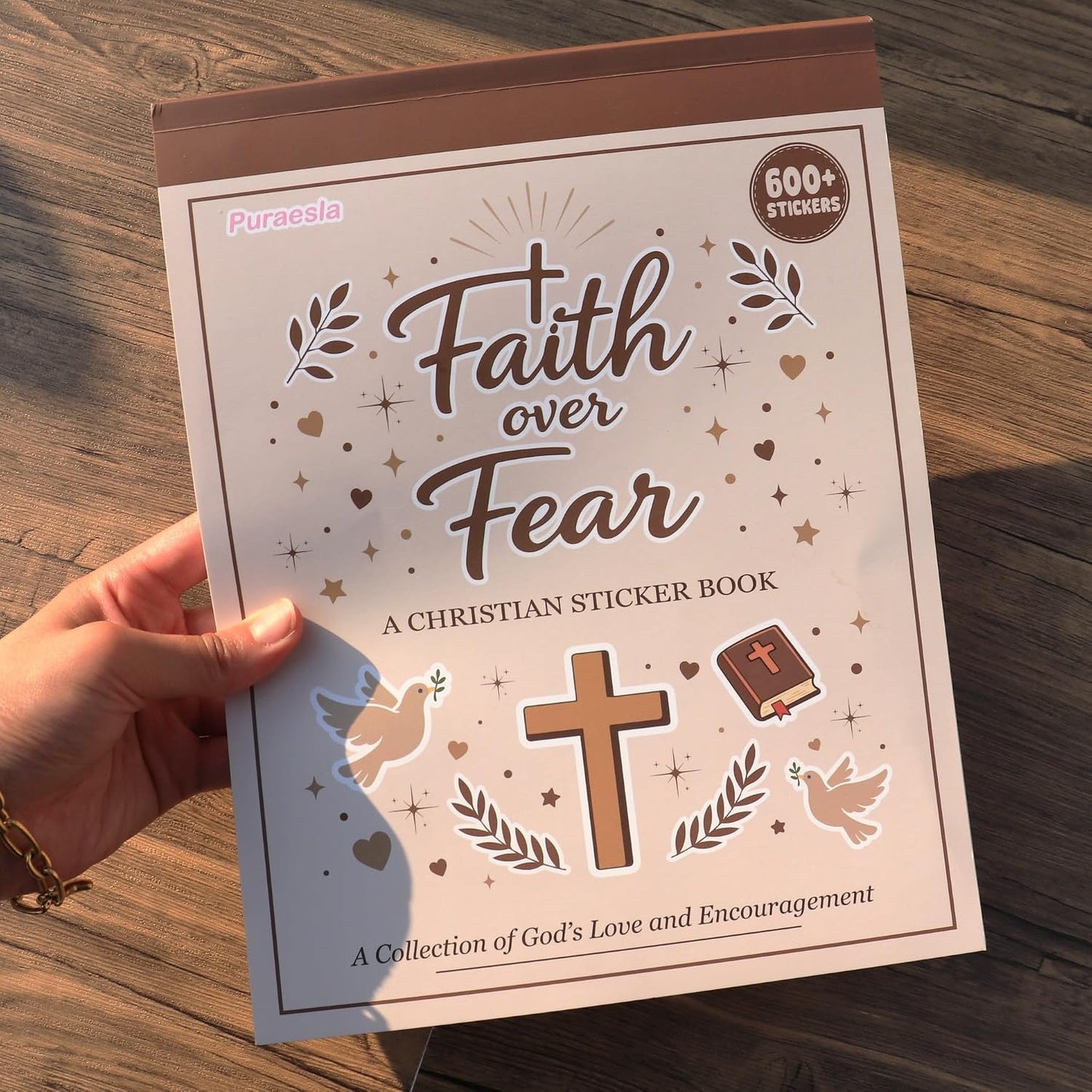 600Pcs Faith Over Fear Christian Sticker Book by Puraesla, Bible Verse & Jesus Stickers for Women Girls Teens, Faith-Based Religious Stickers for Bible Journaling, Water Bottles, Laptops & Notebooks