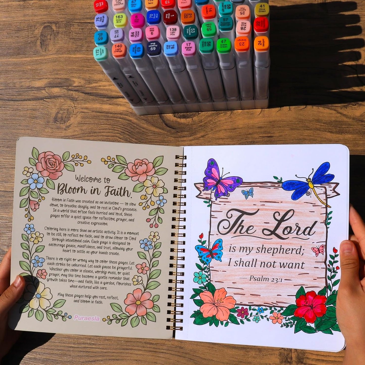 2PCS Christian Coloring Books by Puraesla - for Adults or Kids, Jesus Faith Bible in a Year Art, Religious Scripture Bible Verses Craft for Women, Family (2PCS Bible Verses)